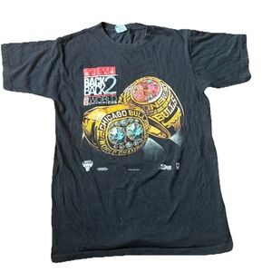 VTG 1992 NBA Chicago Bulls Back to Back World Champions Ring Shirt L Salem